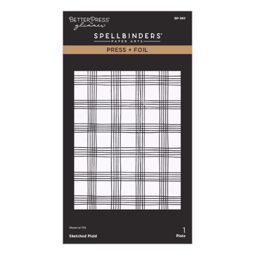 Hero Arts Oh What Fun Sketched Plaid Press + Foil Plate
