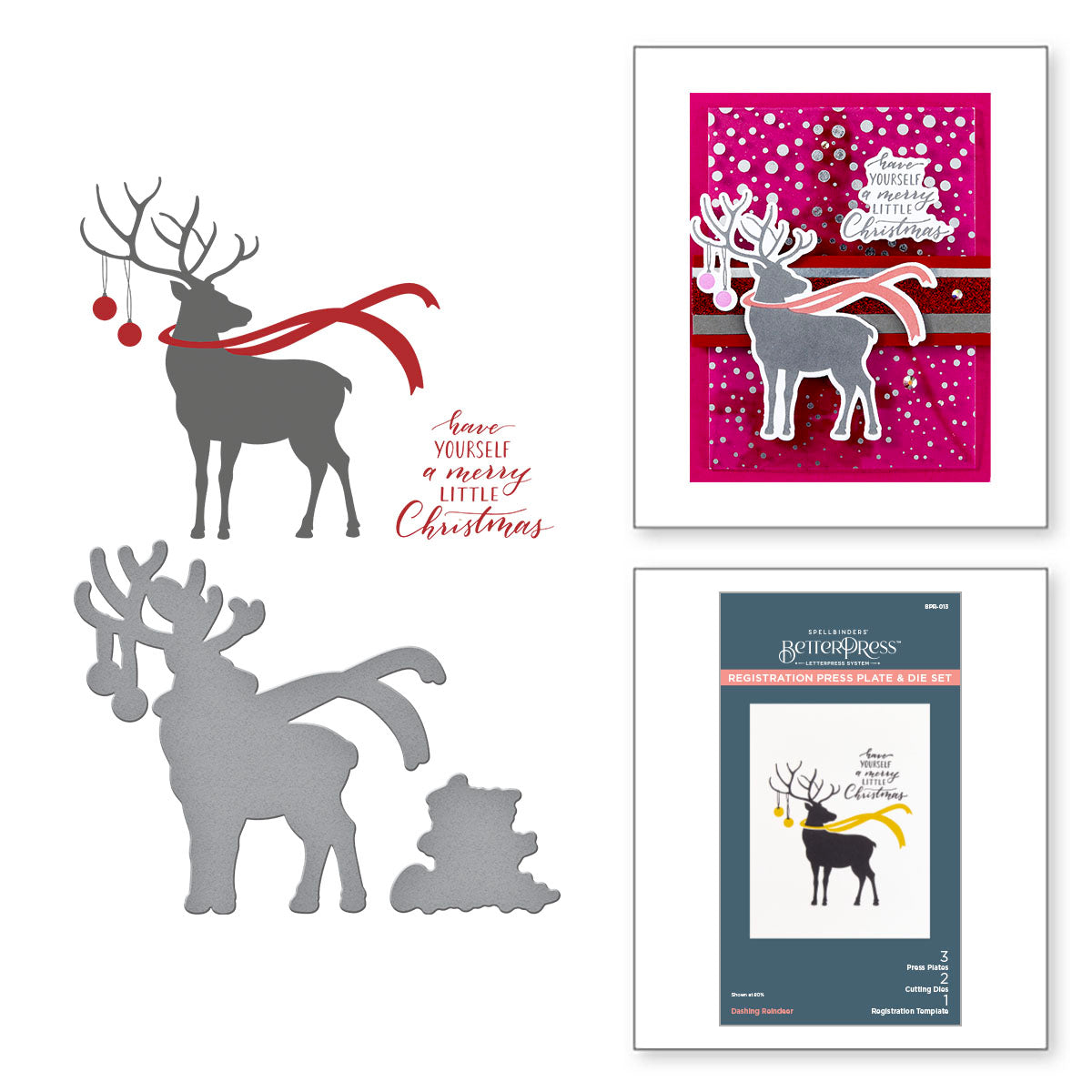 Spellbinders - Dashing Reindeer Registration Press Plate & Die Set