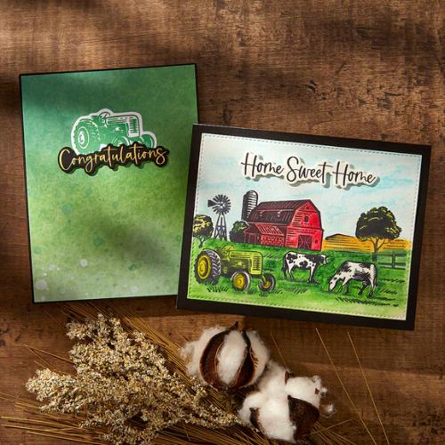 Spellbinders - Farm Sweet Farm Registration BetterPress Plate & Die Set from the Justine's Farm Collection by Justine Dvorak