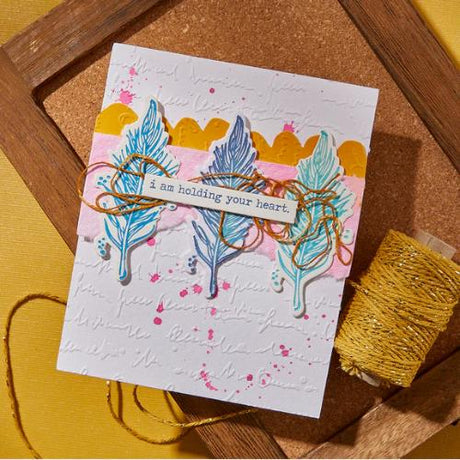 Spellbinders - Feather Dream BetterPress Plates & Die Set from the Collaged Birds Collection by Dina Wakley