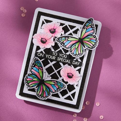 Spellbinders - Butterfly Silhouettes Registration Press Plate & Die Set from the Wildflowers Collection by Lisa Horton