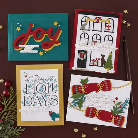 Spellbinders - Happiest Holidays Registration Press Plate Set from the City Holiday Collection by Yana Smakula