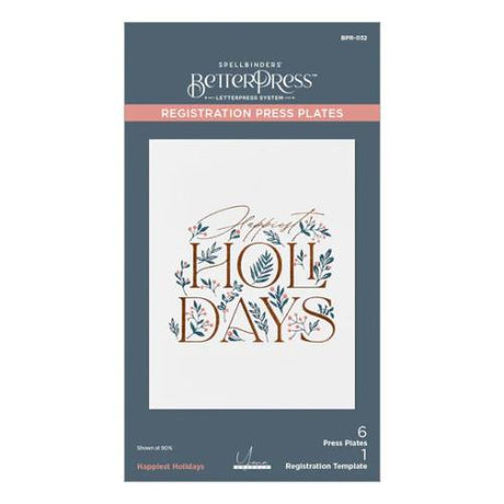 Spellbinders - Happiest Holidays Registration Press Plate Set from the City Holiday Collection by Yana Smakula