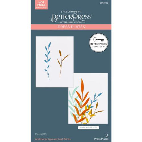 Spellbinders - Layered Leaf Press Plates & Additional Layered Leaf Press Plates Add-On - BetterPress Society August 2024