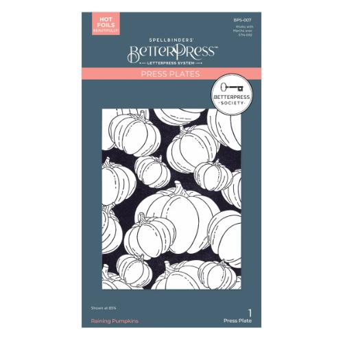 Spellbinders - Raining Pumpkins Press Plate & Stencil Bundle - BetterPress Society September 2024