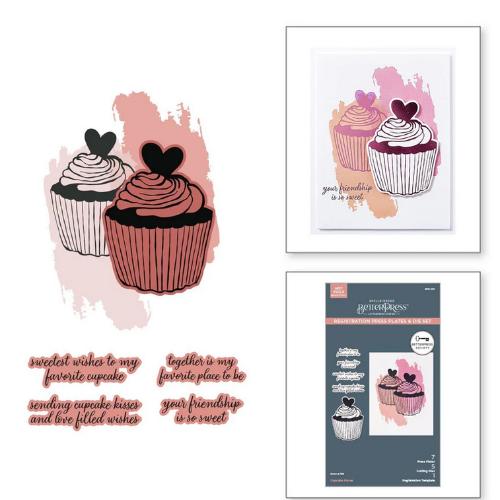 Spellbinders - Cupcake Kisses BetterPress Plate & Die Set - BetterPress Society December 2024