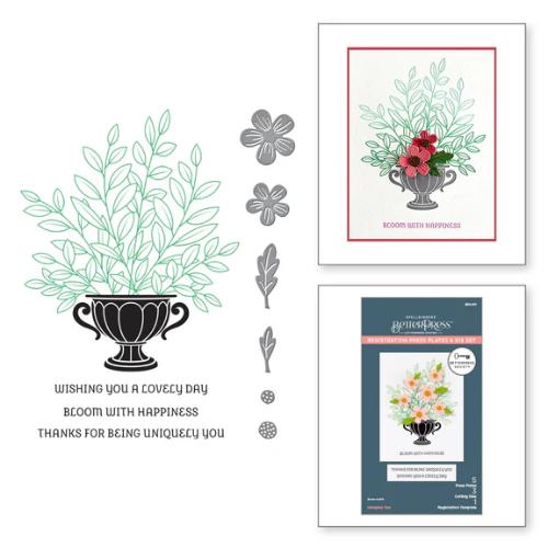 Spellbinders - Uniquely You Press Plate & Die Set Plus Stencil Add-on - BetterPress Society January 2025