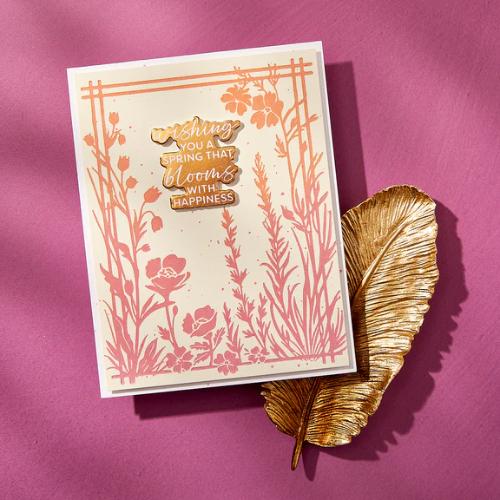 Spellbinders - Bloom With Happiness Press Plate & Die Set - BetterPress Society February 2025