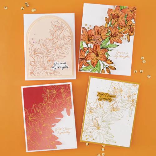 Spellbinders - Cascading Lilies Press Plate - Betterpress Society April 2026