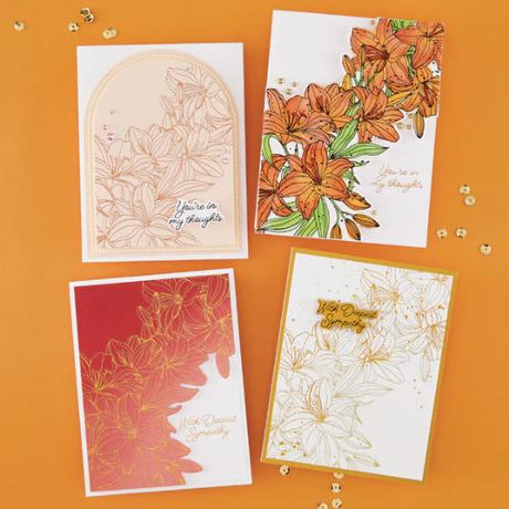 Spellbinders - Cascading Lilies Press Plate - Betterpress Society April 2026