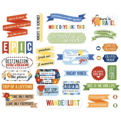 Echo Park Born To Travel Titles & Phrases (BTT425032)