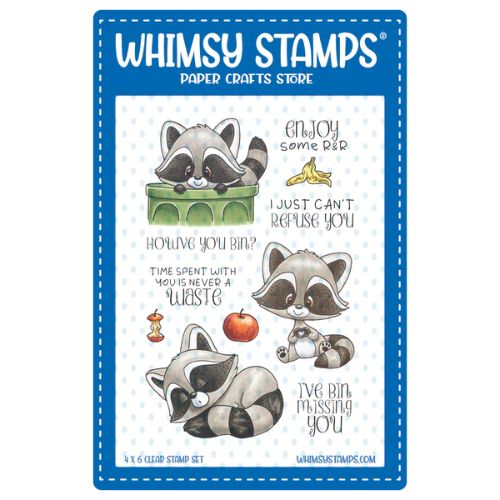 Whimsy Stamps - Raccoon How've You Bin Clear Stamps