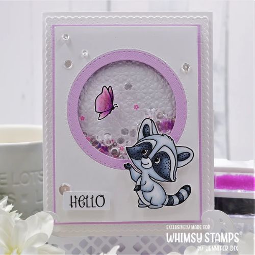 Whimsy Stamps - Raccoon Happy Day Clear Stamps