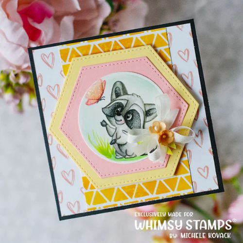 Whimsy Stamps - Raccoon Happy Day Clear Stamps