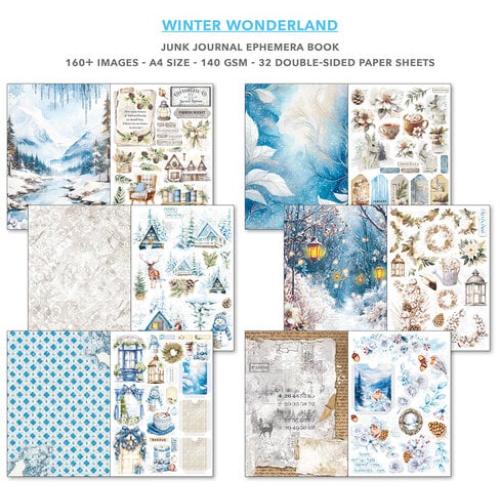 Ciao Bella - Winter Wonderland A4 Junk Journal Ephemera Book (32pcs) (CBB001) - Postage as per Actual