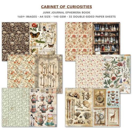 Ciao Bella - Cabinet of Curiosities A4 Junk Journal Ephemera Book (32pcs) (CBB002) - Postage as per Actual