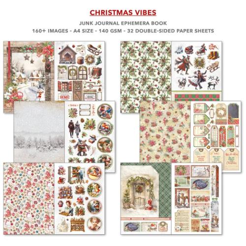 Ciao Bella - Christmas Vibes A4 Junk Journal Ephemera Book (32pcs) (CBB003) - Postage as per Actual