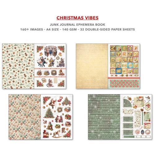 Ciao Bella - Christmas Vibes A4 Junk Journal Ephemera Book (32pcs) (CBB003) - Postage as per Actual