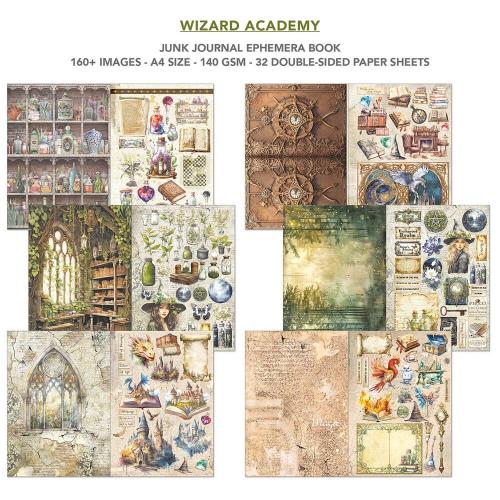 Ciao Bela - Wizard Academy A4 Junk Journal Ephemera Book (32pcs) (CBB004) - Postage as per Actual