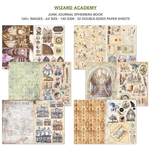 Ciao Bela - Wizard Academy A4 Junk Journal Ephemera Book (32pcs) (CBB004) - Postage as per Actual