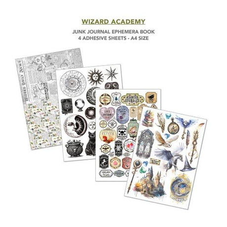 Ciao Bela - Wizard Academy A4 Junk Journal Ephemera Book (32pcs) (CBB004) - Postage as per Actual