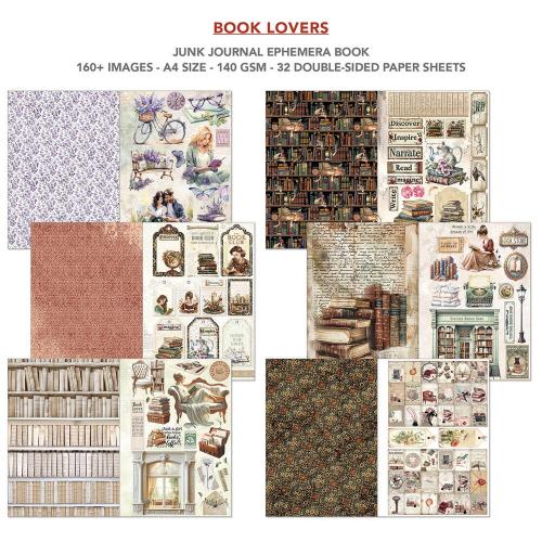 Ciao Bella - Book Lovers A4 Junk Journal Ephemera Book (32pcs) (CBB005) - Postage as per Actual