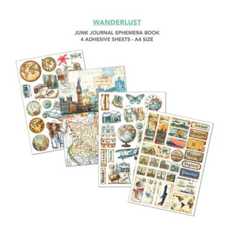 Ciao Bella Wanderlust A4 Junk Journal Ephemera Book (32pcs) (CBB006) - Postage as per Actual