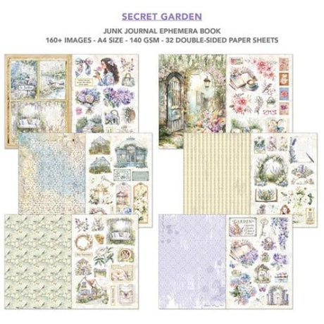 Ciao Bella Secret Garden A4 Junk Journal Ephemera Book (32pcs) (CBB007) - Postage as per Actual