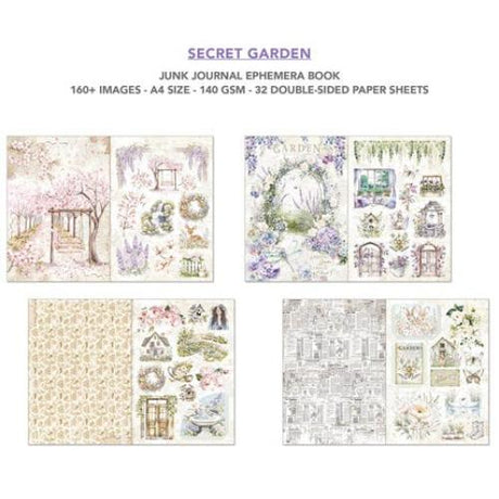 Ciao Bella Secret Garden A4 Junk Journal Ephemera Book (32pcs) (CBB007) - Postage as per Actual