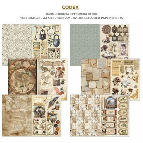 Ciao Bella Codex A4 Junk Journal Ephemera Book (32pcs) (CBB008) - Postage as per Actual