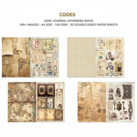 Ciao Bella Codex A4 Junk Journal Ephemera Book (32pcs) (CBB008) - Postage as per Actual