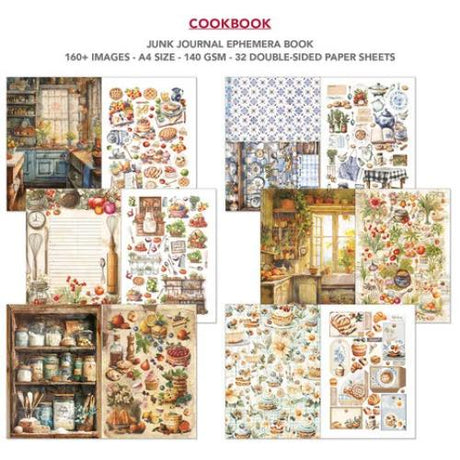 Ciao Bella Cookbook A4 Junk Journal Ephemera Book (32pcs) (CBB009) - Postage as per Actual