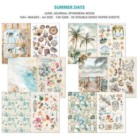 Ciao Bella Summer Days A4 Junk Journal Ephemera Book (32pcs) (CBB010) - Postage as per Actual