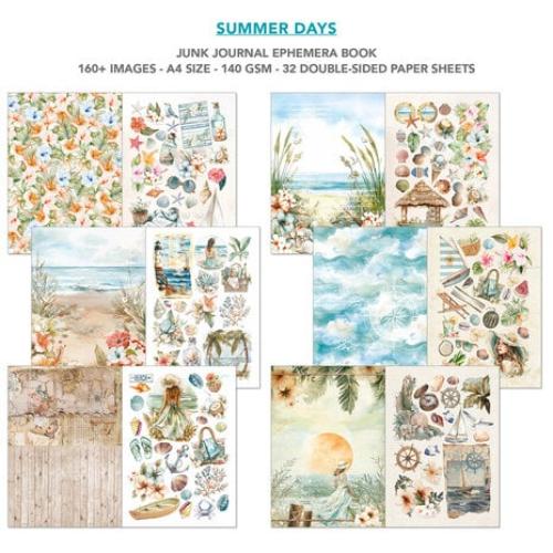 Ciao Bella Summer Days A4 Junk Journal Ephemera Book (32pcs) (CBB010) - Postage as per Actual