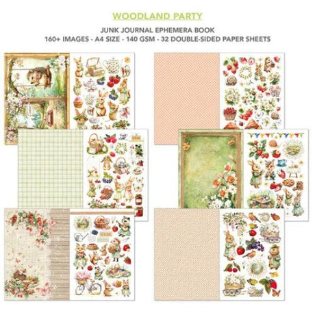 Ciao Bella Woodland Party A4 Junk Journal Ephemera Book (32pcs) (CBB011) - Postage as per Actual
