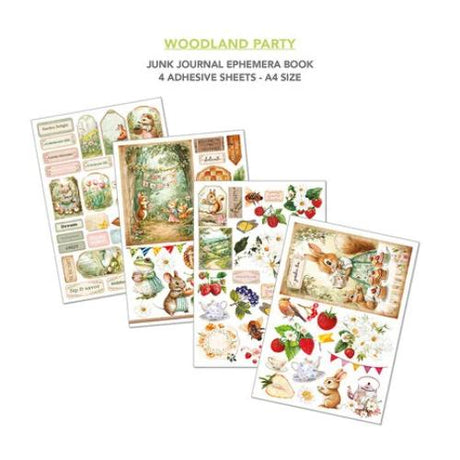 Ciao Bella Woodland Party A4 Junk Journal Ephemera Book (32pcs) (CBB011) - Postage as per Actual