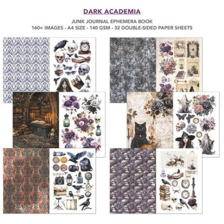 Ciao Bella Dark Academia A4 Junk Journal Ephemera Book (32pcs) (CBB014) - Postage as per Actual
