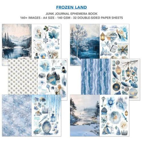 Ciao Bella Frozen Land A4 Junk Journal Ephemera Book (32pcs) (CBB016) - Postage as per Actual