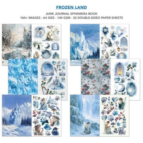 Ciao Bella Frozen Land A4 Junk Journal Ephemera Book (32pcs) (CBB016) - Postage as per Actual