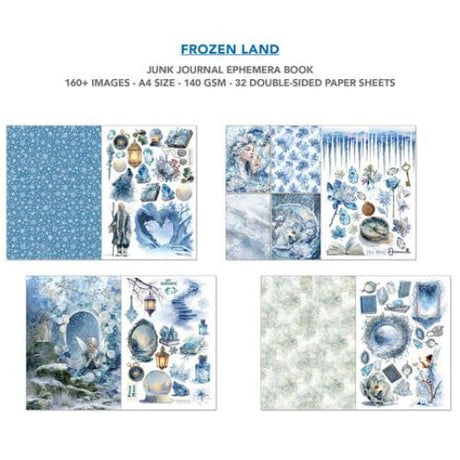 Ciao Bella Frozen Land A4 Junk Journal Ephemera Book (32pcs) (CBB016) - Postage as per Actual