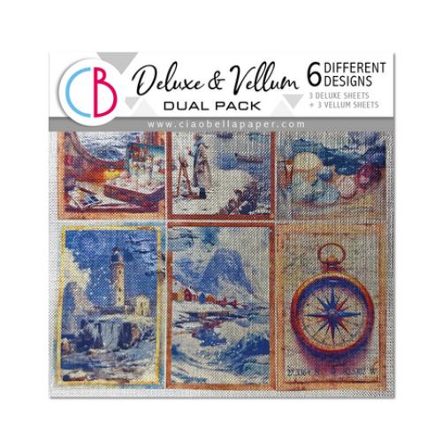 Ciao Bella An Artist Journey 6x6 Inch Deluxe Paper Silver & Vellum Dual Pack Mixed (6pcs) (CBXQ005)