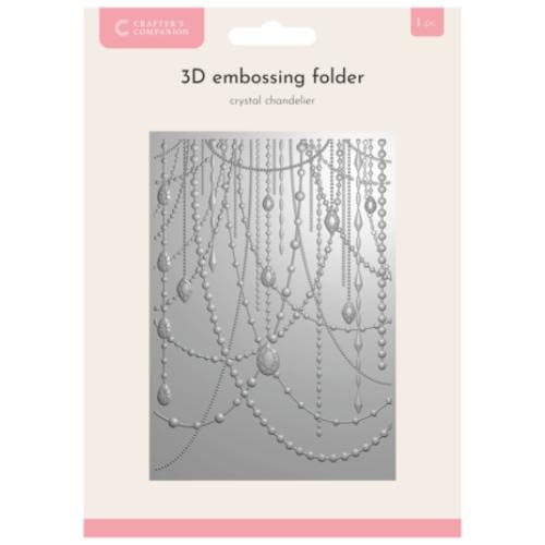Crafter's Companion 3D Textured Embossing Folders 5x7 Inch Crystal Chandelier (CC-EF5-3D-CRCH)