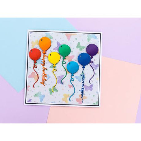 Crafter's Companion Sentiment Balloons Metal Die Set Flying By... (CC-MD-FLYBY)