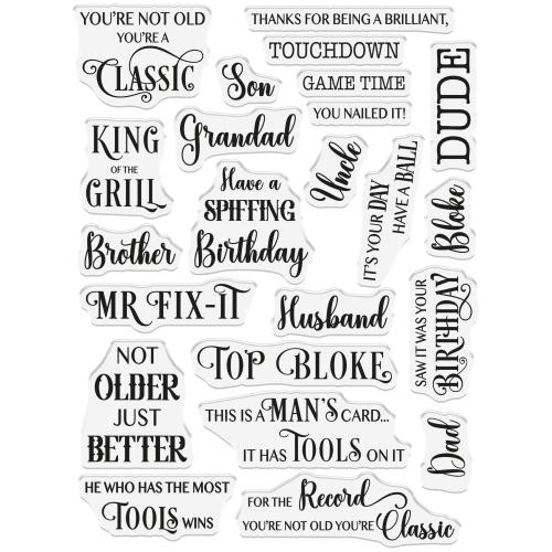 Crafter's Companion Modern Man Clear Stamp Modern Man Sentiments