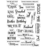 Crafter's Companion Modern Man Clear Stamp Modern Man Sentiments