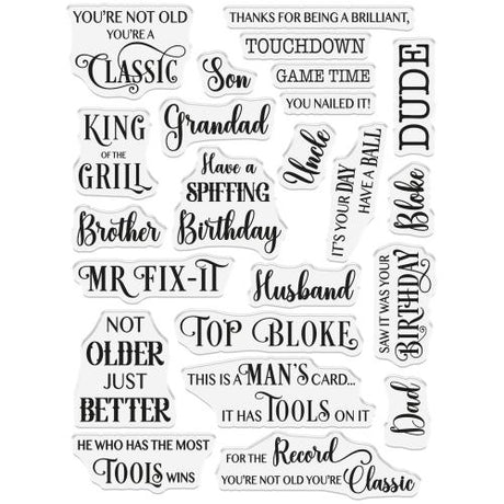 Crafter's Companion Modern Man Clear Stamp Modern Man Sentiments