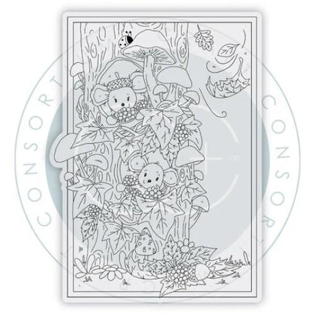 Craft Consortium Tales from Oak Wood A6 Photopolymer Stamp Set Mice Tree (CCLSTMP001)