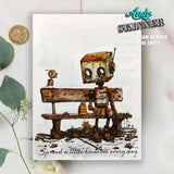 Creative Expressions Andy Skinner Bot-ology Spread A Little Kindness Pre Cut Rubber Stamp