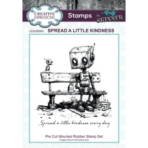 Creative Expressions Andy Skinner Bot-ology Spread A Little Kindness Pre Cut Rubber Stamp