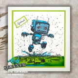 Creative Expressions Andy Skinner Bot-ology Rainy Day Pre Cut Rubber Stamp